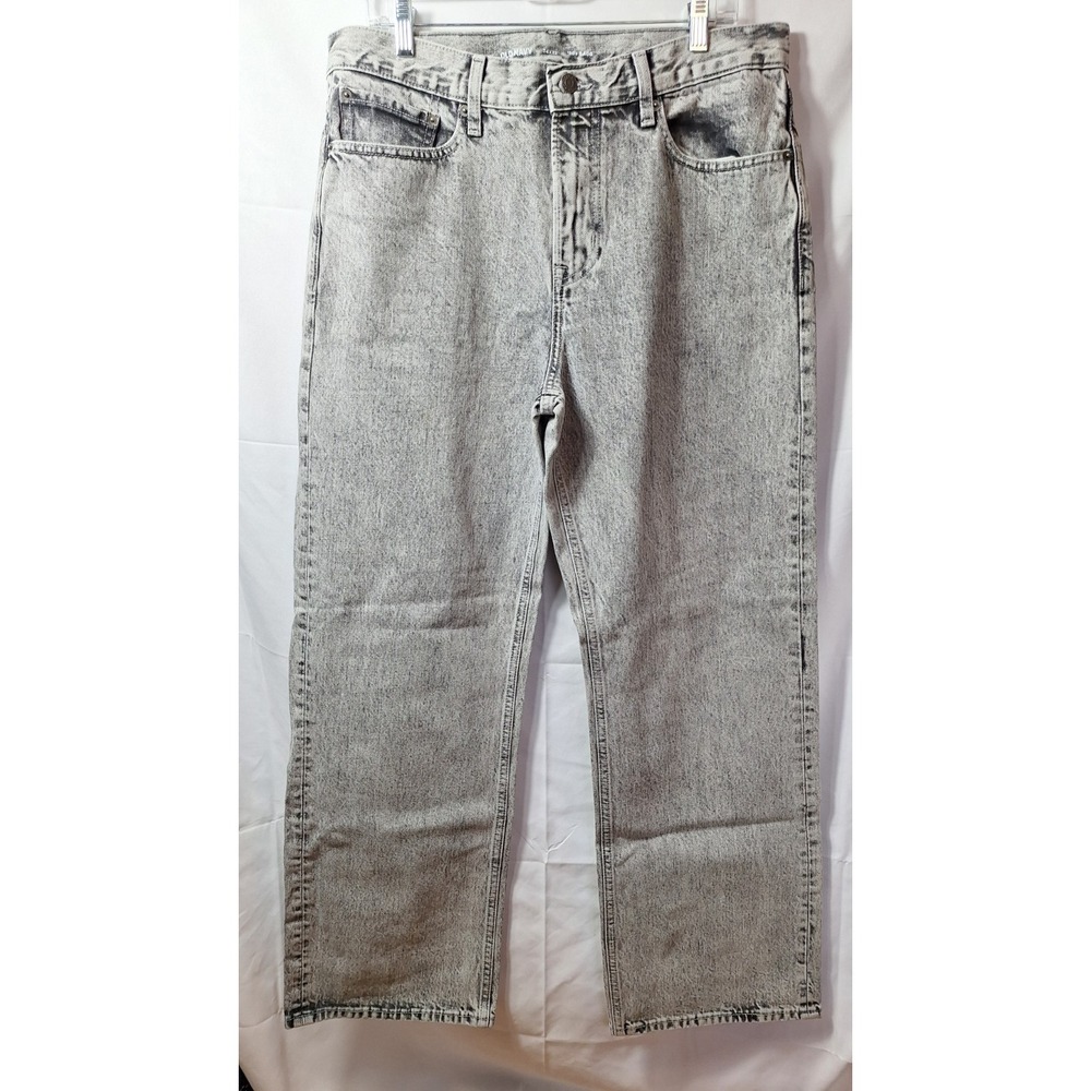 OLD NAVY 90s Baggy 100% Cotton Jean Men Sz 34x32 Grey Vintage Wash Relaxed Roomy - Picture 2 of 7